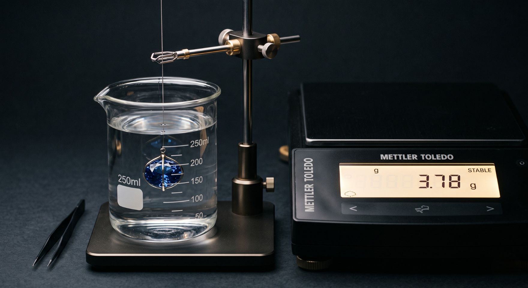 Specific gravity testing gemstones hydrostatic weighing guide